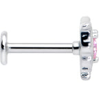 16G 5/16 Pink Gem Fancy Fab Butterfly Internally Threaded Labret