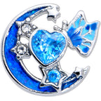 16G 5/16 Blue CZ Gem Butterfly Love Heart Labret Monroe Tragus