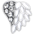 20G 7mm White Heavenly Heart Angel Wing L Shape Nose Ring