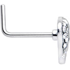 20G 7mm White Heavenly Heart Angel Wing L Shape Nose Ring