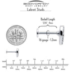 16G 5/16 Clear CZ Gem Lattice Hear Internally Threaded Labret