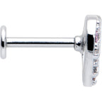 16G 5/16 Pink CZ Gem Lattice Hear Internally Threaded Labret