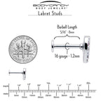 16G 5/16 Pink CZ Gem Lattice Hear Internally Threaded Labret
