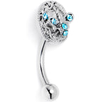 16G 5/16 Blue Gem Lunar Dragonfly Curved Eyebrow Ring