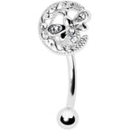 16G 5/16 Clear Gem Lunar Dragonfly Curved Eyebrow Ring