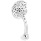 16G 5/16 Clear Gem Lunar Dragonfly Curved Eyebrow Ring