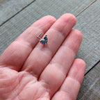 20G 7mm Blue Gem Fancy Fab Butterfly L Shape Nose Ring