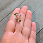 14G 3/8 Clear CZ Gem Butterfly Love Bug Spiral Twister Belly Ring