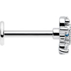 16G 5/16 Blue Clear CZ Gem Heart Pair Labret Monroe Tragus