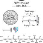 16G 5/16 Clear Gem Heavenly Heart Angel Wing Blue Labret Tragus