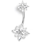 Clear Gem Star Power Double Mount Belly Ring