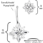 Clear Gem Star Power Double Mount Belly Ring