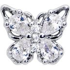 16G 5/16 Clear Gem Baroque Butterfly Internally Threaded Labret