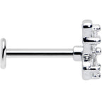16G 5/16 Clear Gem Baroque Butterfly Internally Threaded Labret