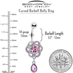 Pink Gem Celtic Knot Elegance Dangle Belly Ring