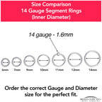 14G 1/4 316L Surgical Steel Precision Hinged Segment Hoop
