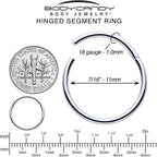18G 7/16 316L Surgical Steel Precision Hinged Segment Hoop