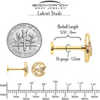 16G 5/16 Clear Gem Gold Tone Interally Threaded Dragonfly Labret