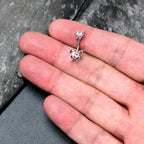 Pink Gem Fancy Fab Butterfly Double Mount Belly Ring