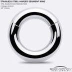 6G 3/8 316L Surgical Steel Precision Hinged Segment Hoop
