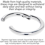6G 3/8 316L Surgical Steel Precision Hinged Segment Hoop