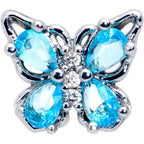 16G 1/4 Blue Gem Baroque Beauty Butterfly Cartilage Tragus Earring