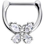 16G 5/16 Clear Gem Baroque Beauty Butterfly Cartilage Clicker