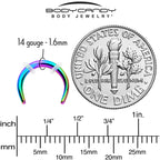 14G 5/16 Rainbow Pincher Crescent Taper