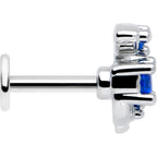 16G 1/4 Blue Gem Twining Vine Flatback Stud