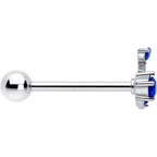 Blue Gem Twining Vine Barbell Tongue Ring