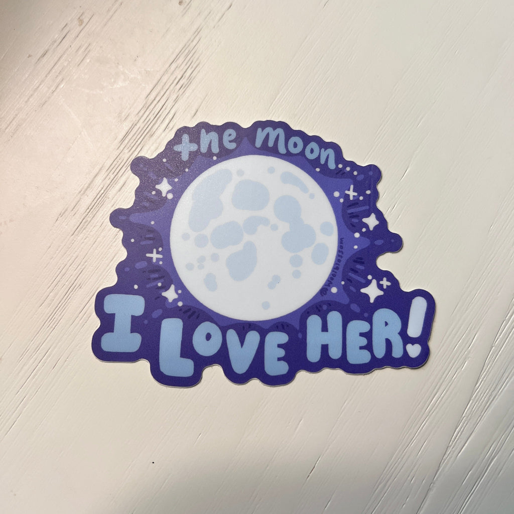 I Love the Moon! ~ Sticker
