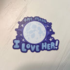 I Love the Moon! ~ Sticker