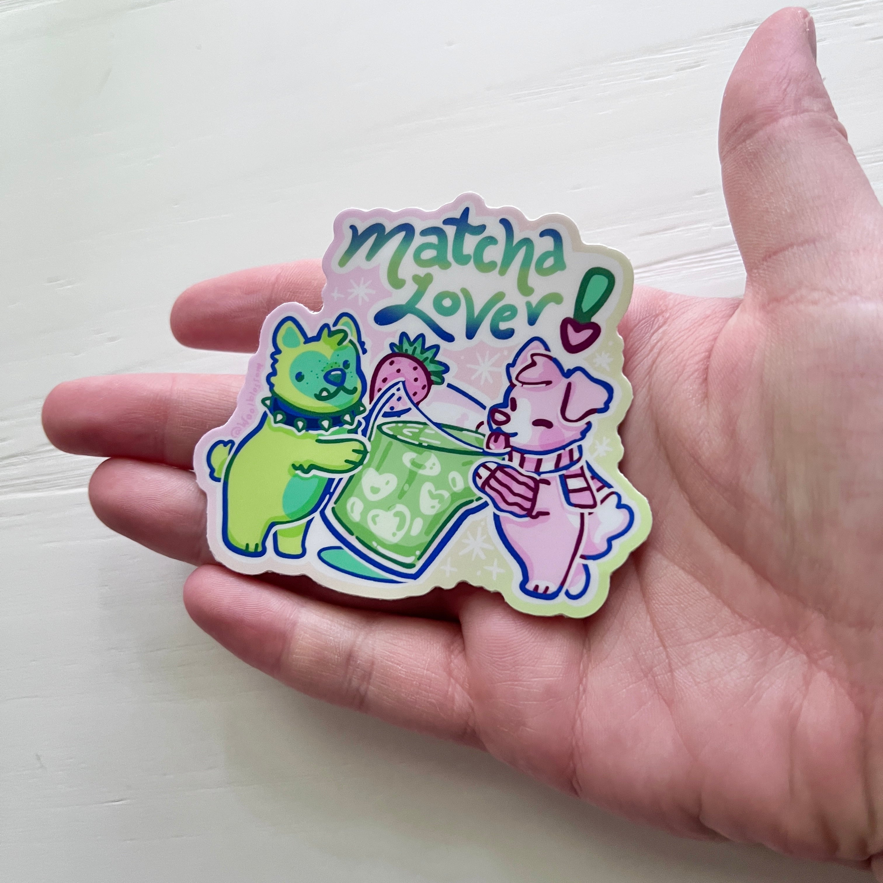 "Matcha Lover!" Puppies ~ Sticker