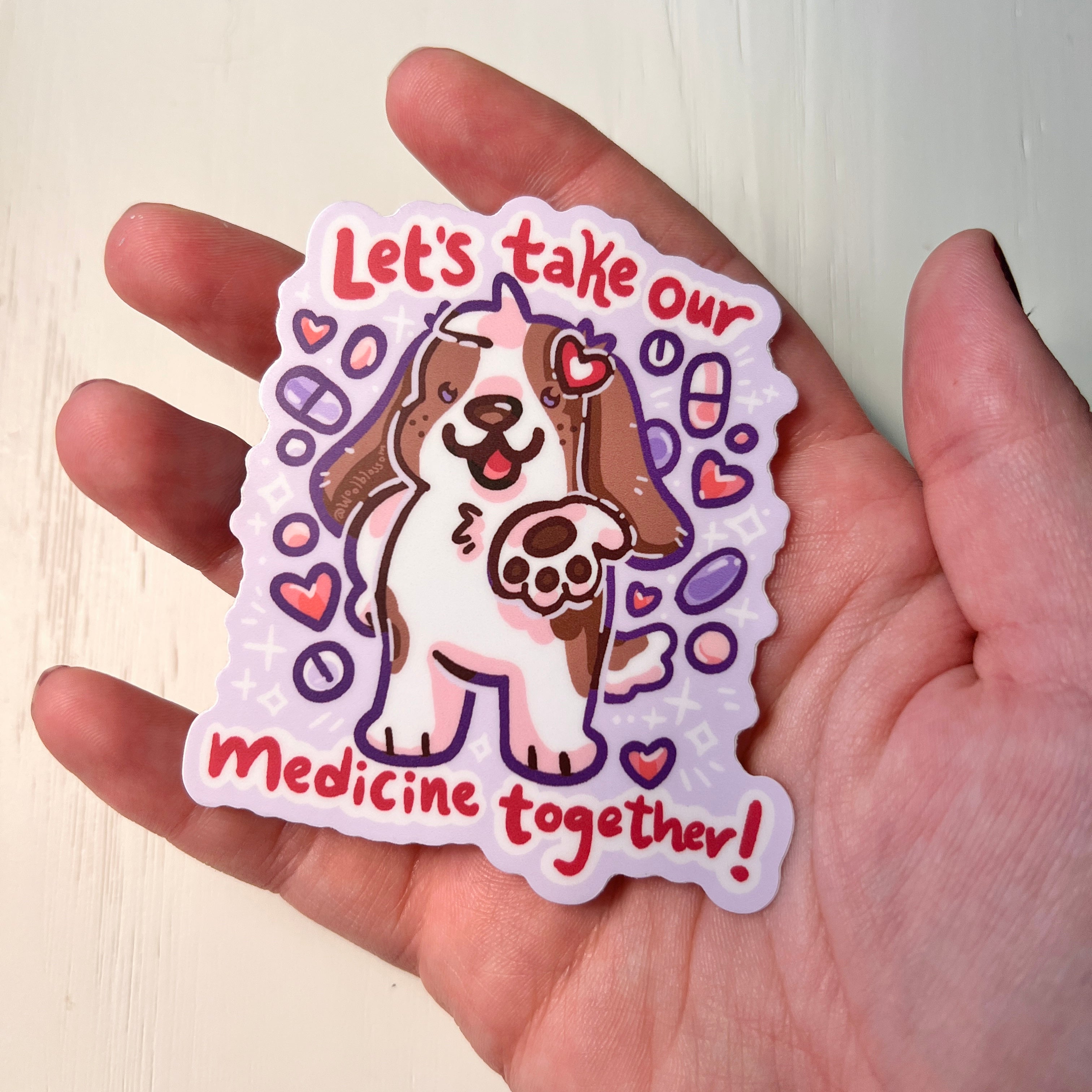 Basset Hound "Let's Take Our Medicine Together!" ~ Sticker