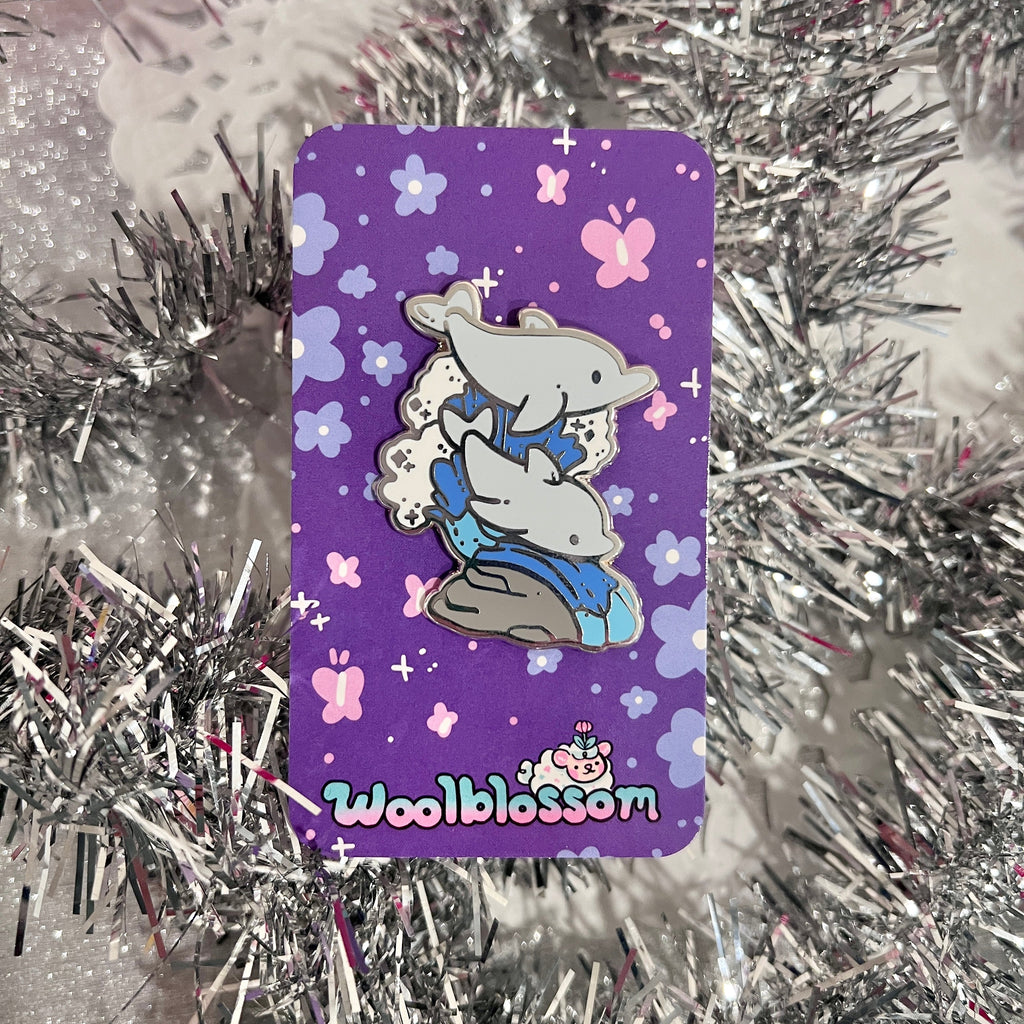 Dolphin Wave ~ Enamel Pin