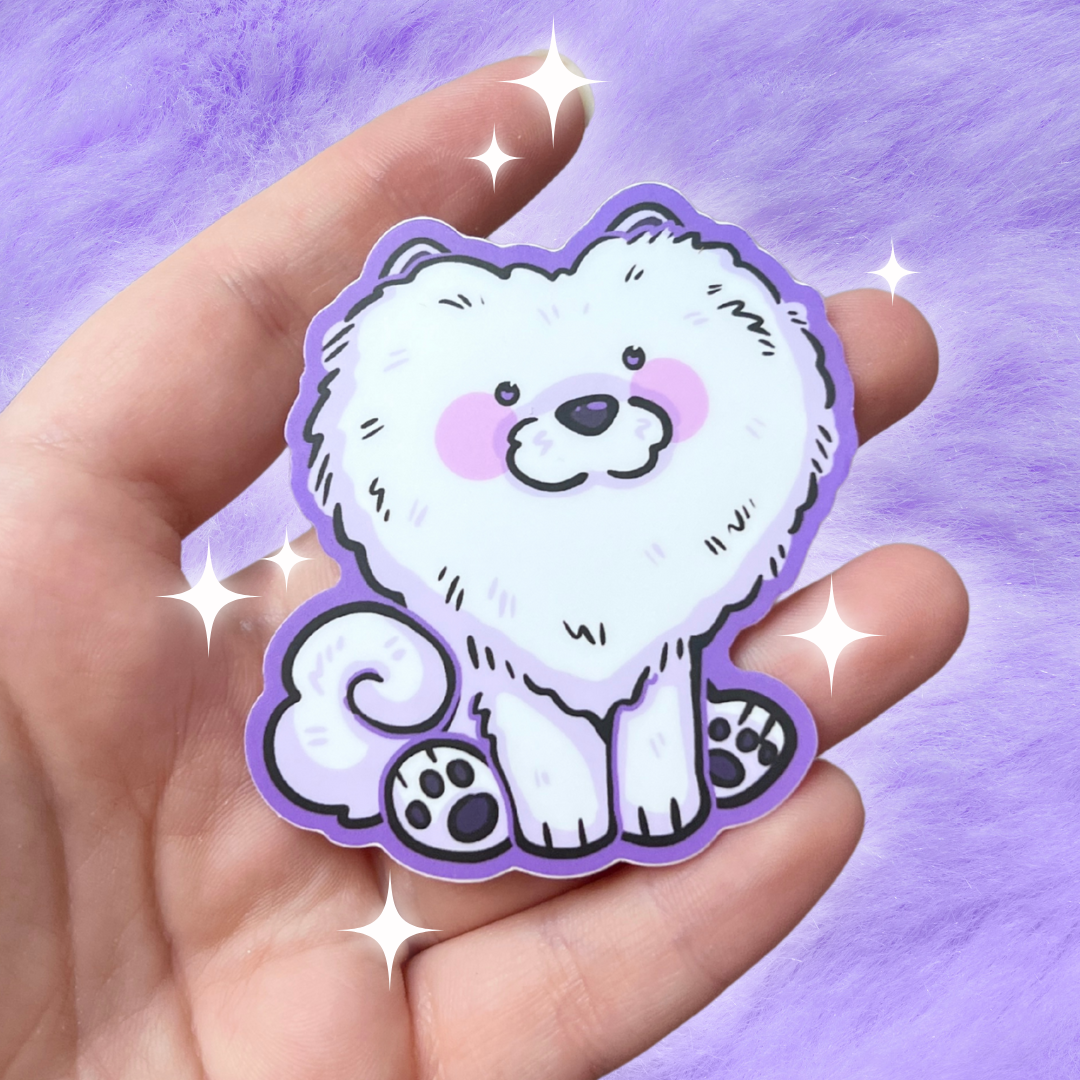 Silly Heart Haircut Dog ~ Sticker