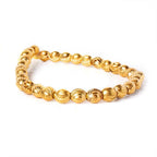 7x6mm 22kt Gold Plated Brass Scallop Ovals 8 inch 30 beads