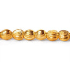 7x6mm 22kt Gold Plated Brass Scallop Ovals 8 inch 30 beads