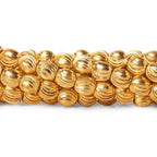 7x6mm 22kt Gold Plated Brass Scallop Ovals 8 inch 30 beads