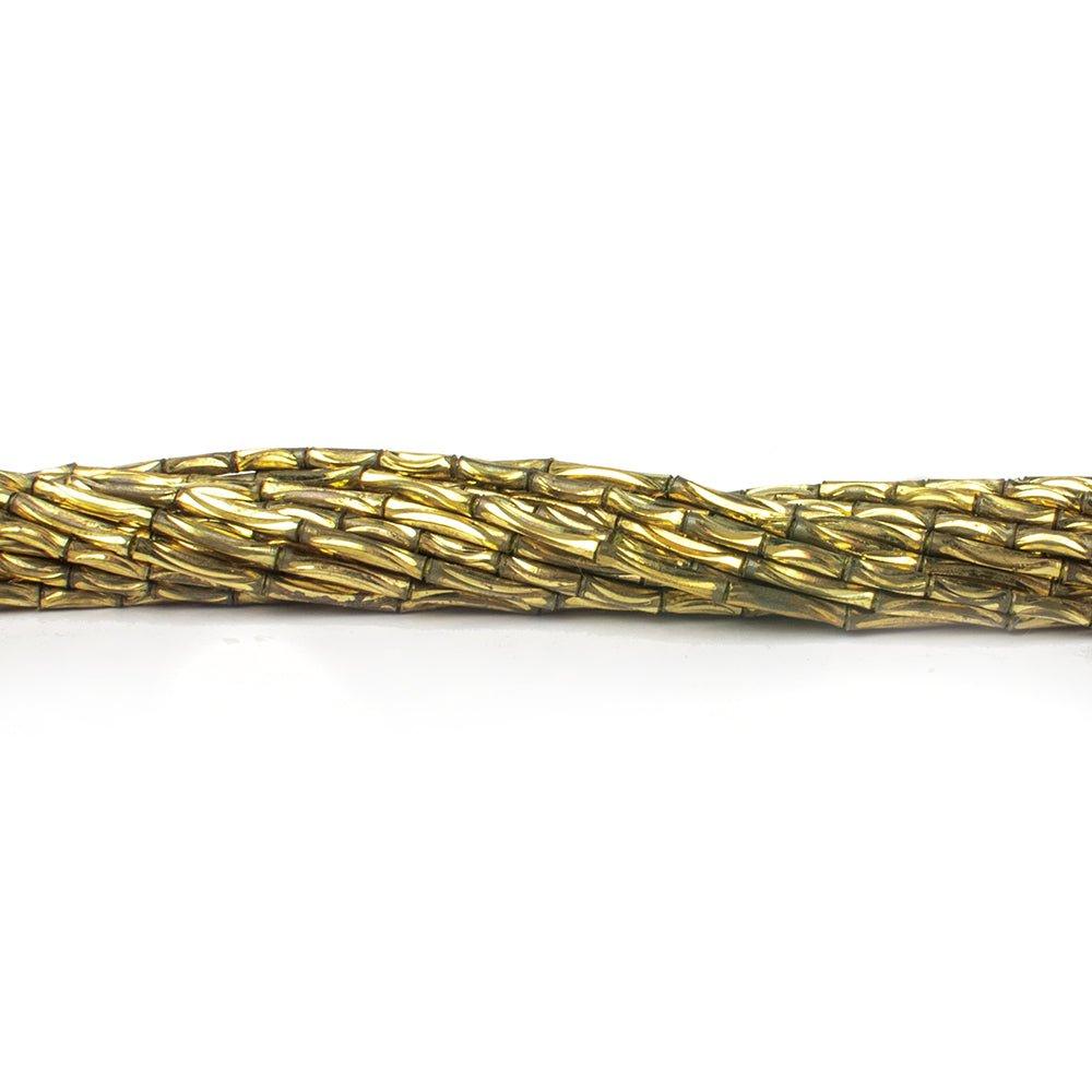 7mm Brass Curved Groove Tubes 8 inch 37 beads