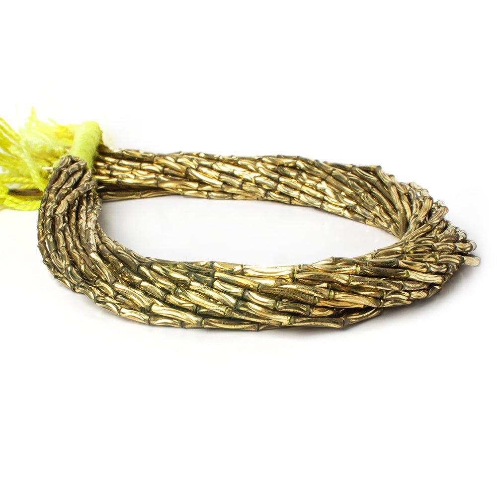 7mm Brass Curved Groove Tubes 8 inch 37 beads