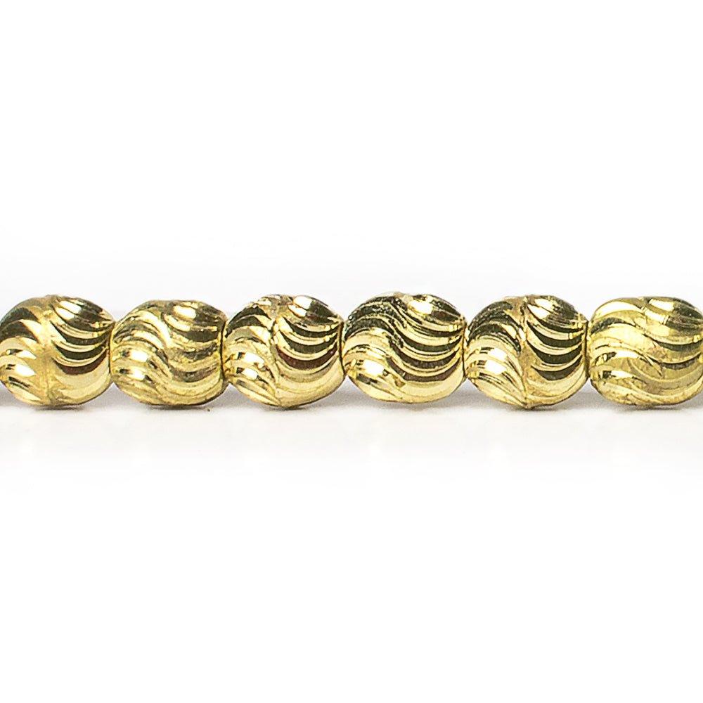 7x6mm Brass Wavey Ovals 8 inch 32 beads