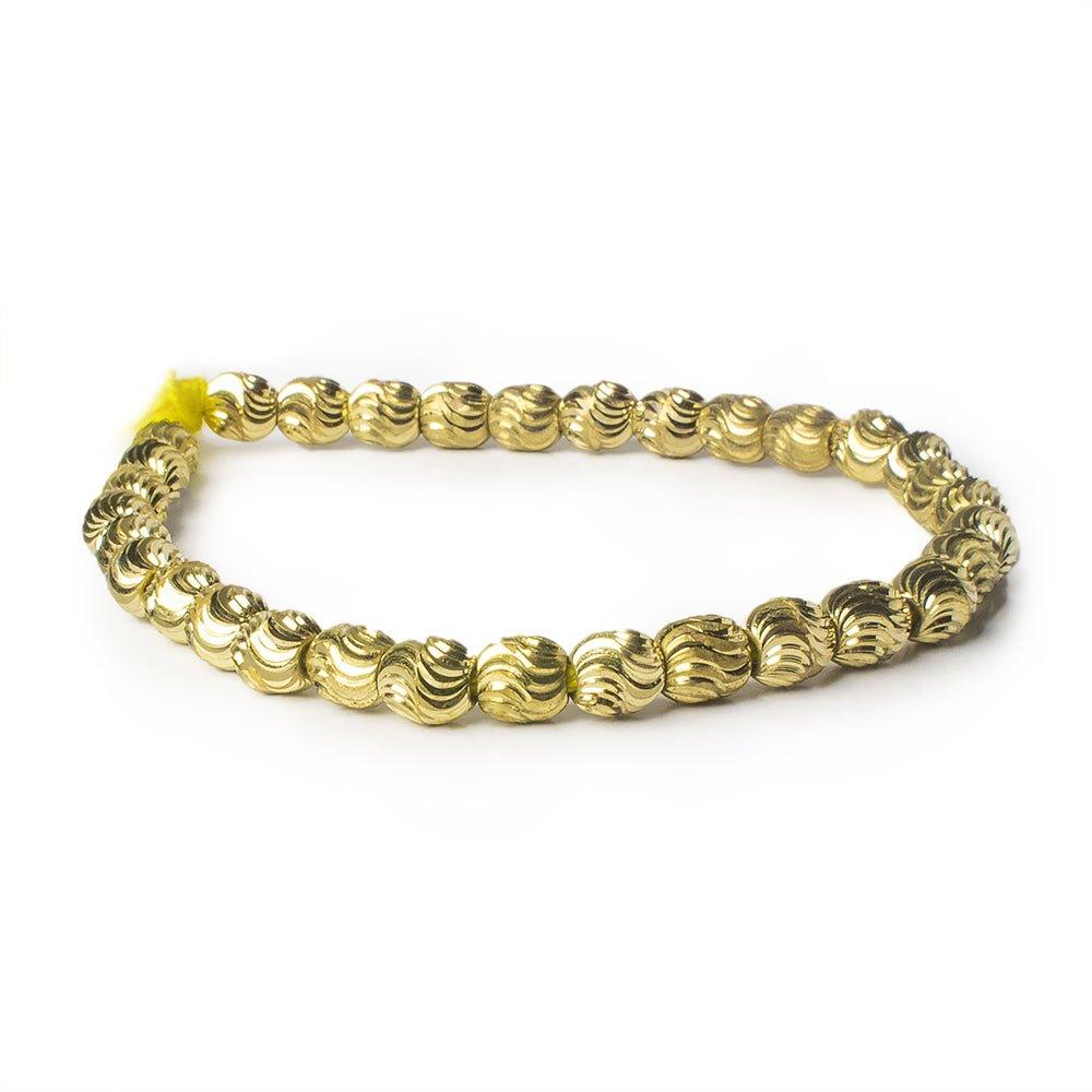 7x6mm Brass Wavey Ovals 8 inch 32 beads
