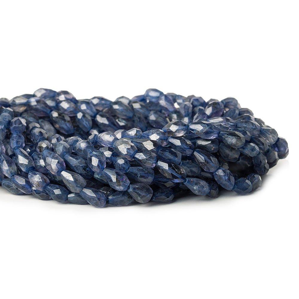 7mm Iolite Straight Drilled Faceted Teardrop Beads, 14 inch