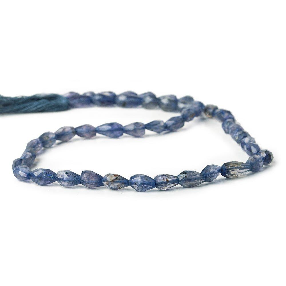 7mm Iolite Straight Drilled Faceted Teardrop Beads, 14 inch