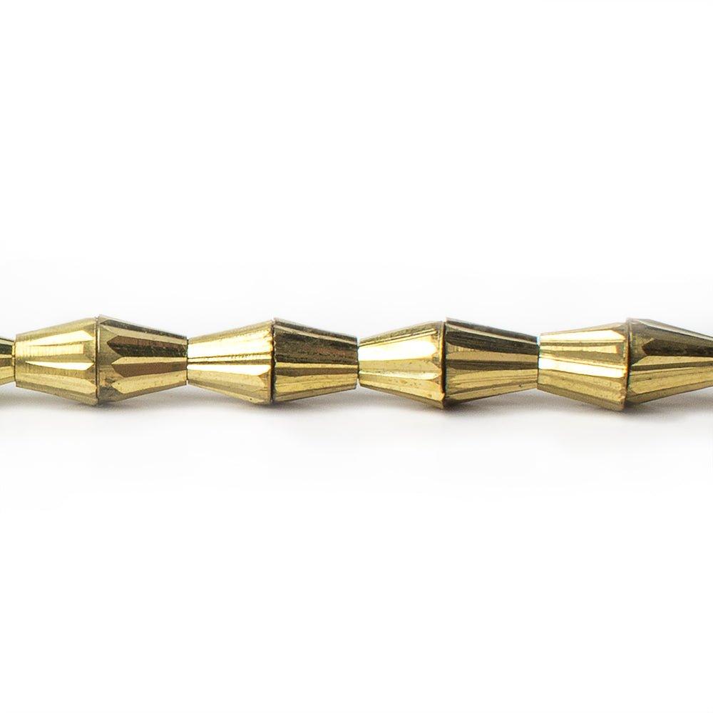 5mm Brass Fluted Cone Beads 8 inch 40 beads