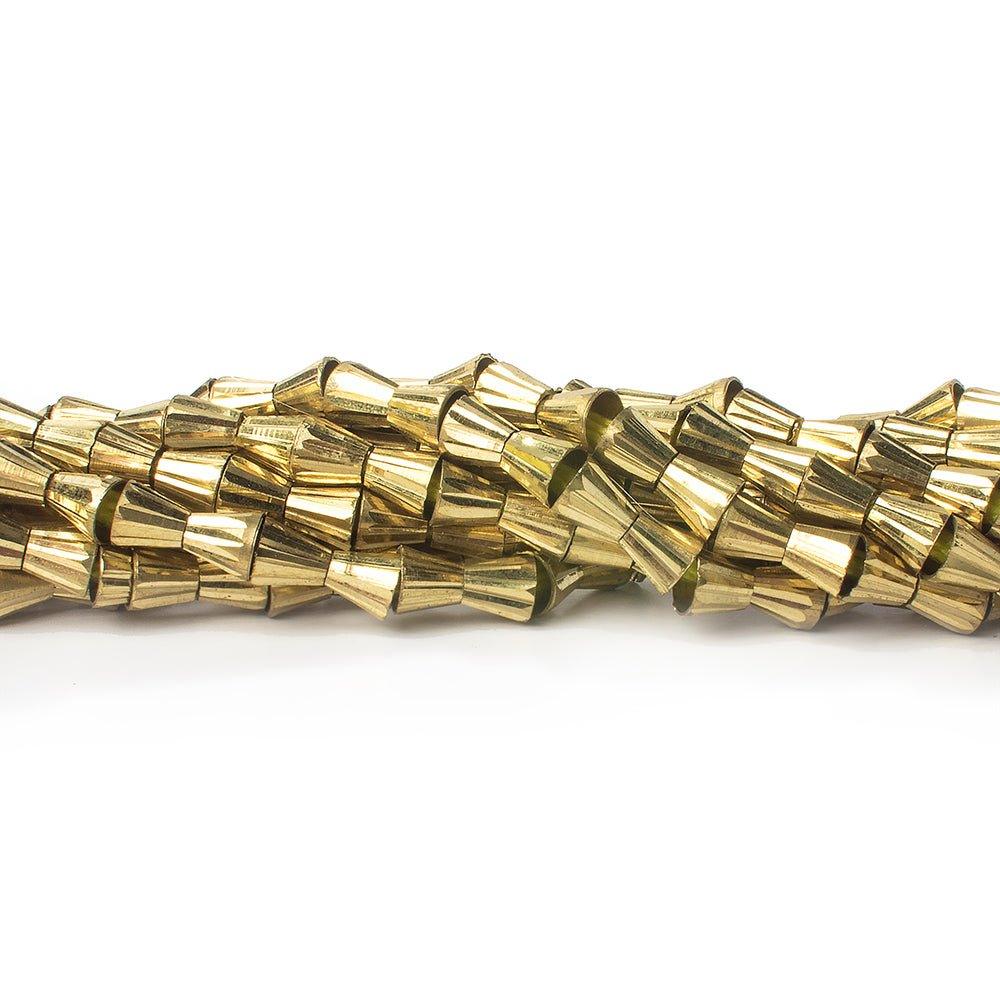 5mm Brass Fluted Cone Beads 8 inch 40 beads