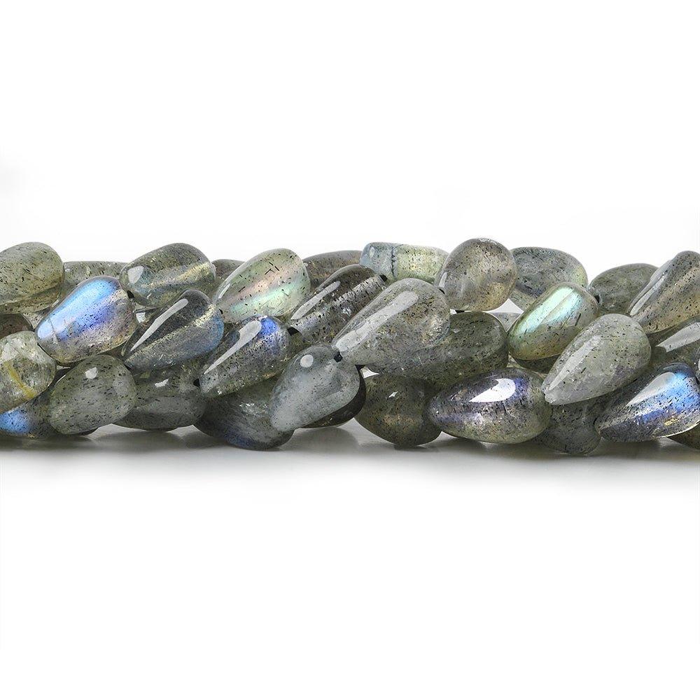 7x4-10x5mm Labradorite Plain Straight Drilled Teardrop Beads 14 inch 34 pieces