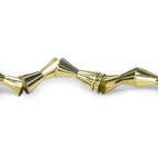 7mm Brass Fluted Cone Beads 8 inch 25 beads