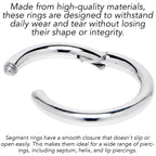 10G 9/16 316L Surgical Steel Precision Hinged Segment Hoop